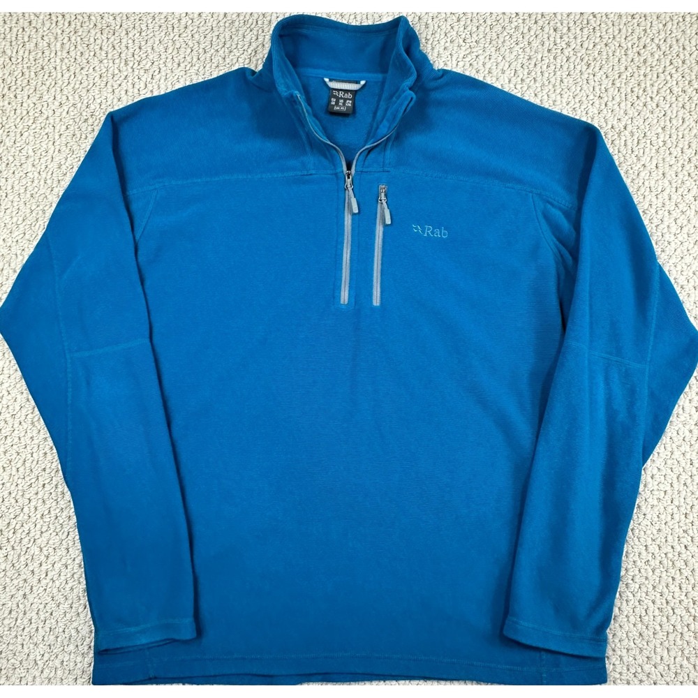 Rab Orbit 1/4 Zip Pullover Mens XL Blue Fleece Polartec Pull On Jacket Outdoor